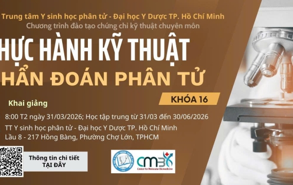THÔNG BÁO CHIÊU SINH CHƯƠNG TRÌNH ĐÀO TẠO CHỨNG CHỈ KỸ THUẬT CHUYÊN MÔN “THỰC HÀNH KỸ THUẬT CHẨN ĐOÁN PHÂN TỬ KHÓA 16”